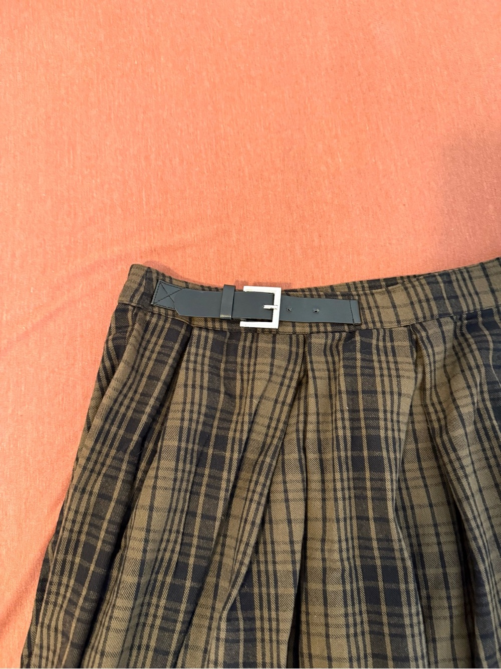 Thorn & Fable Brown & Black Plaid Midi Skirt 100% Cotton Plus Size XL - Picture 5 of 5